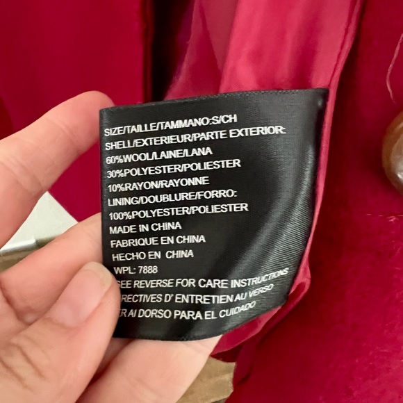 EUC Michael Kors Red Pea Coat Size Small - Picture 12 of 12